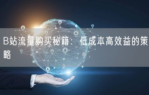 B站流量购买秘籍：低成本高效益的策略