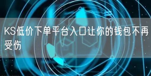KS低价下单平台入口让你的钱包不再受伤