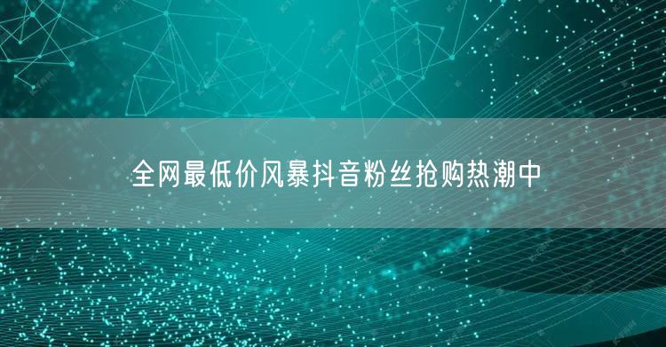 全网最低价风暴抖音粉丝抢购热潮中