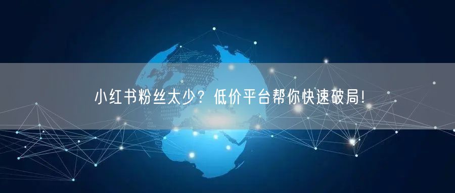 小红书粉丝太少？低价平台帮你快速破局！